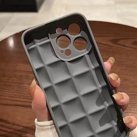 3D Diamond Plaid Phone Case For iPhone