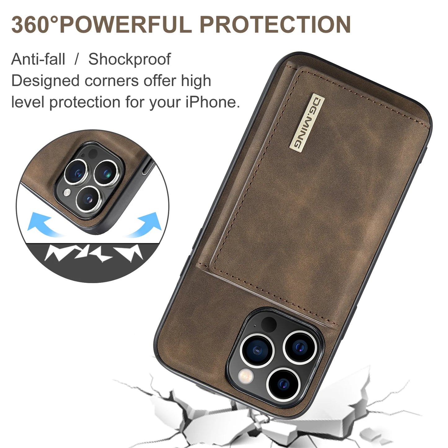 Case For iPhone 16 15 14 13 12 11 Pro Max Plus XS Max XR 8 7 Plus SE 2022 2020 Wallet Magnetic Leather Card Holder Pocket Cover